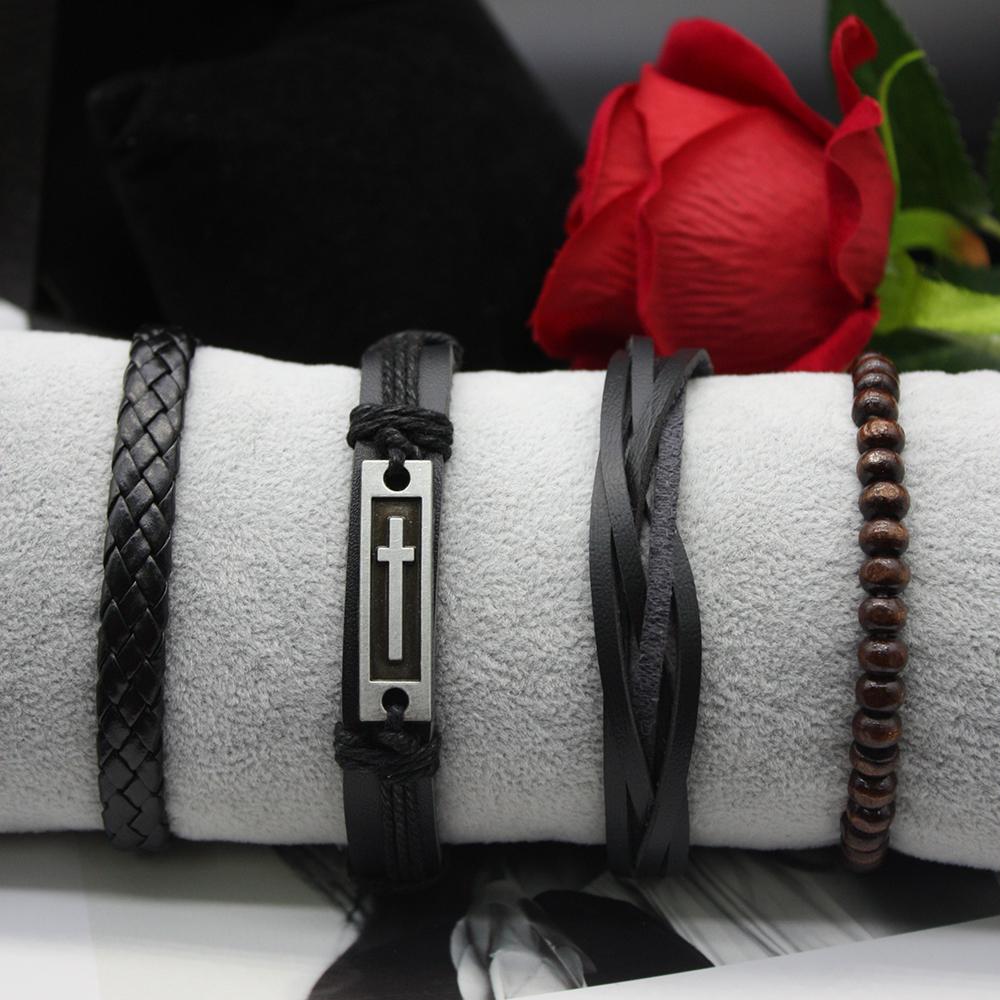 Набор из 5 предметов Мужские повседневные спортивные часы с круглым циферблатомМужские классические часы с браслетом в коробке для занятий спортом на открытом воздухе