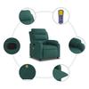 Massage Recliner Chair Dark Green Fabric