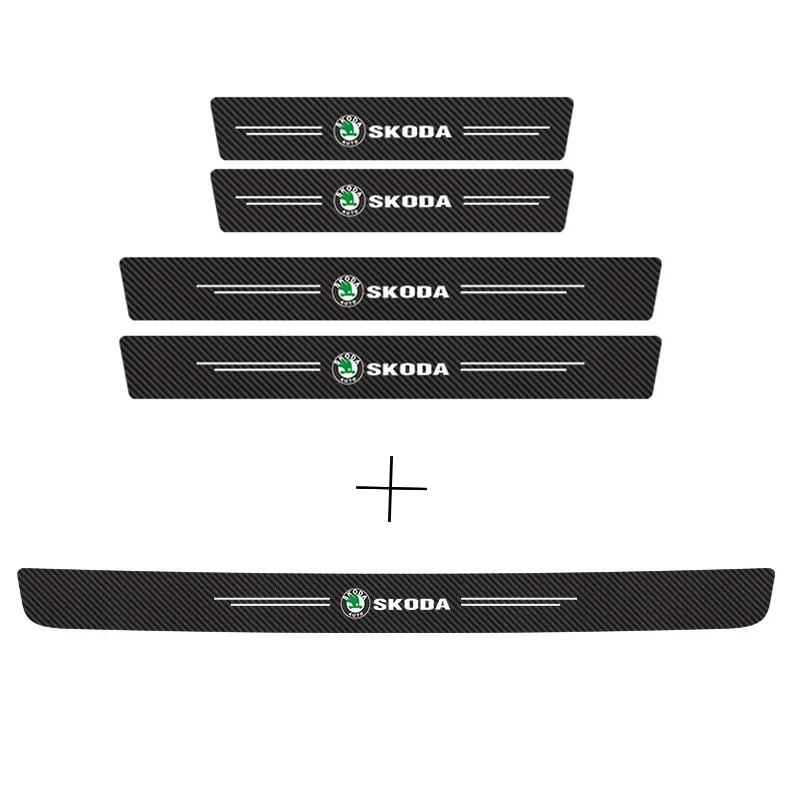 wzvbd3 Car Exterior Door Threshold Sticker for Skoda Octavia A7 Tour Superb Kamiq Rapid Kodiaq Fabia 2 Yeti Karoq Kodiak Bumper Strip