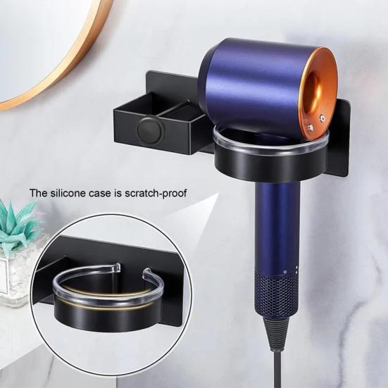 Настенный держатель для фена Yousheng, прочный, несущий нагрузку, простая установка, универсальный, минималистский стиль, металлическая подставка для фена, стойка для хранения
