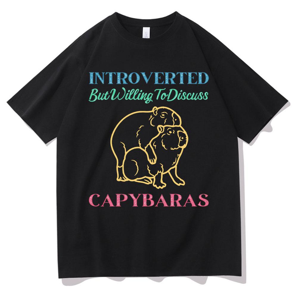 I Love Capybaras Print Men Women Fashion Casual Loose Tshirts Crew Neck Hip Hop Man Funny Tshirt Male Tee Shirt Male Streetwear