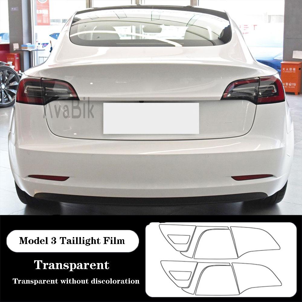Пленка PPF для фар и задних фонарей для Tesla Model 3 2016- Черная Прозрачная Защитные наклейки из TPU с защитой от царапин и самовосстановлением