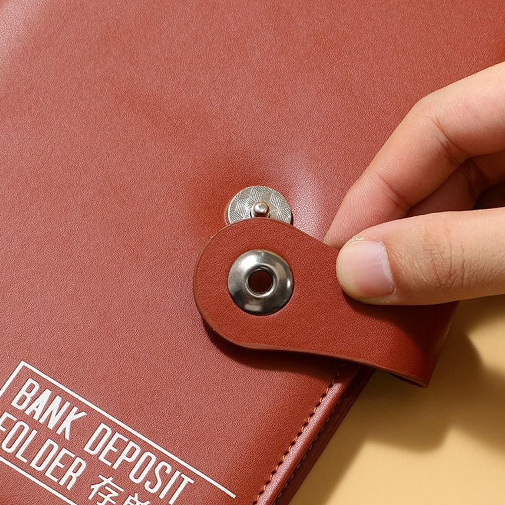 Transparent Inner Page Deposit Collection Book PU Leather Bill Storage Bank Deposit Folder