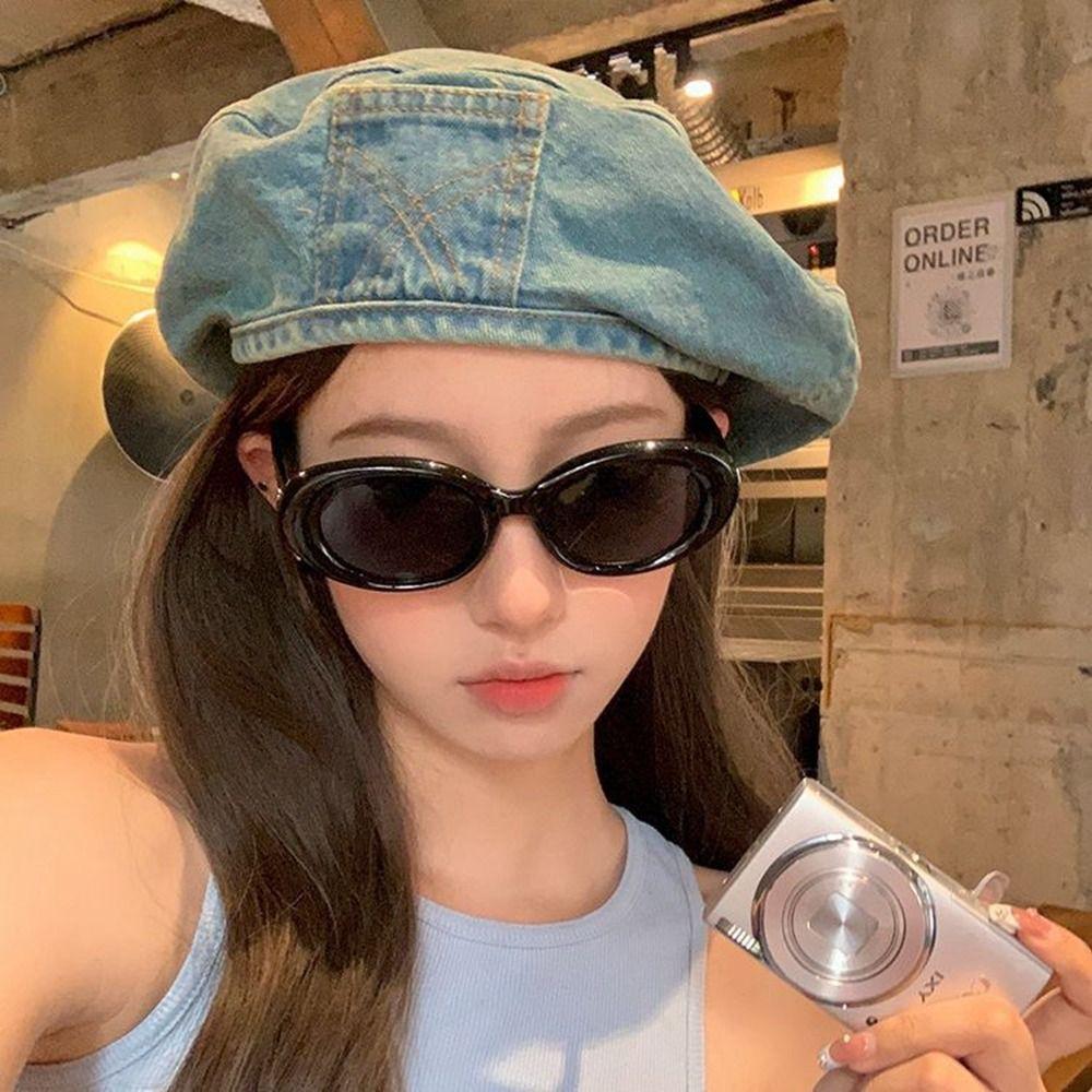 Теплый джинсовый берет, восьмиугольная шляпа в корейском стиле, повседневная шляпа художника, дорожная шляпа