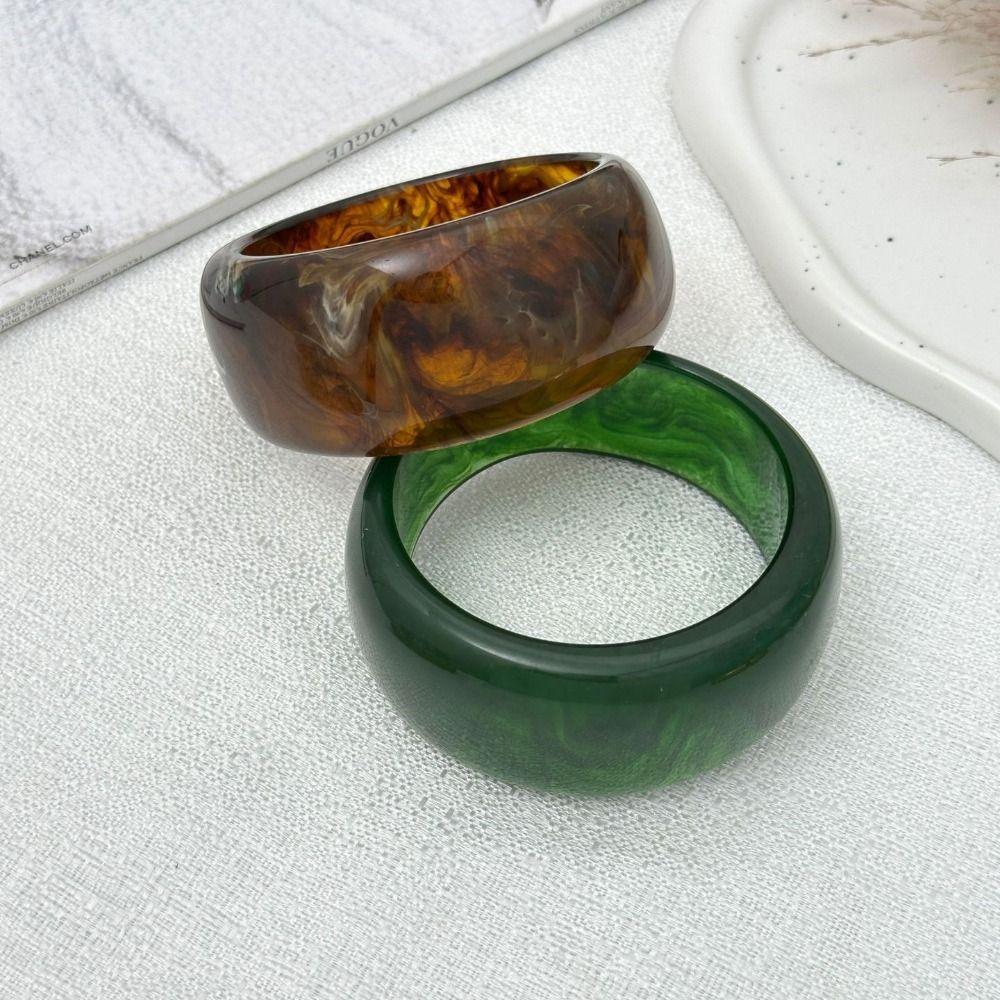 Irregular Resin Bangle Gold Exaggerated Bracelet Creative Wide Bangle Decoration