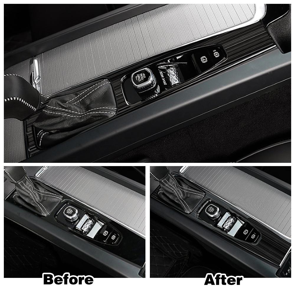 For Volvo XC60 2018-2022 Headlight Switch Button Decoration Cover Air Conditioner Vent Outlet Trim Interior Black