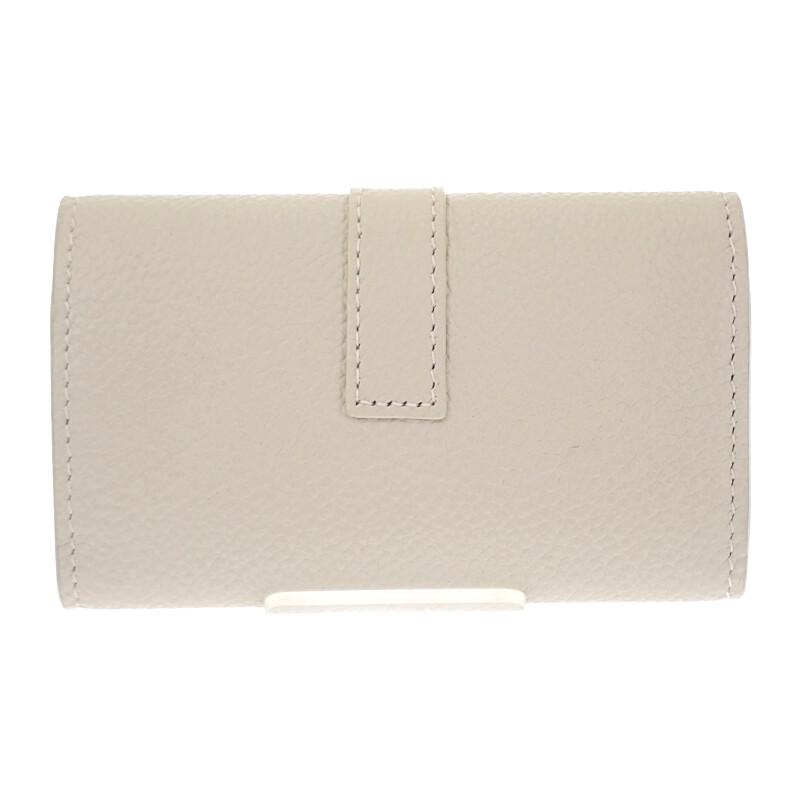 Saint Laurent 693749 B680J 9207 Key Holder  Ivory Calfskin/metal Women