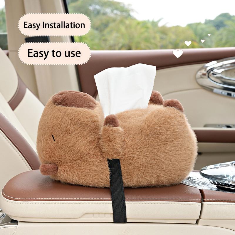 Милая мультяшная автомобильная коробка для салфеток, бумажный пакет для спинки сиденья автомобиля, креативная автомобильная коробка для салфеток, плюшевые игрушки для детей, подарки, аксессуары для салона автомобиля