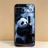 Мультяшный Аниме Панда Милый Чехол Для Телефона Для Google Pixel 10 9a 9 8A 8 7 7A 6 6A Pro XL 2024 5G Черный Мягкий ТПУ Силикон
