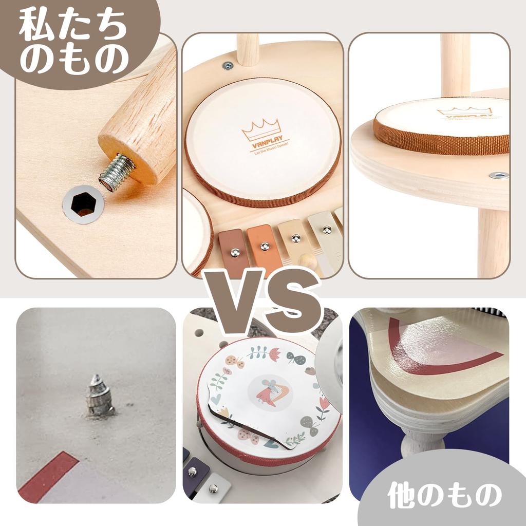 Drum Set Children Montessori Toy Musical Instrument Toy Xylophone Toy Wooden Toy Percussion Instrument Baby Toy 1 2 3 4 5 Years Birthday Present for