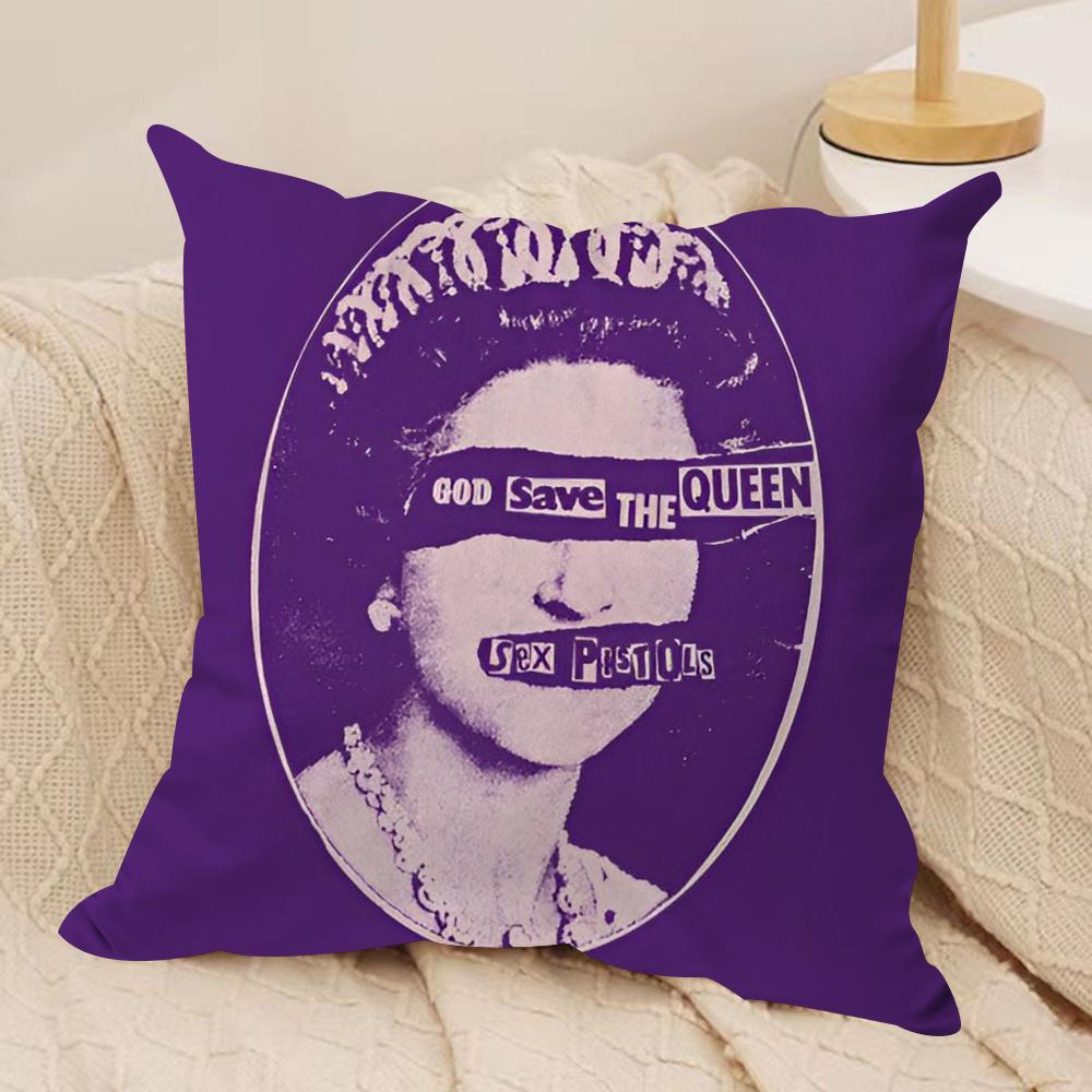 Brand SSave the Queen Cushion Cover Silky Short Plush DoubleSided Printed Pillow Case for Sofa All Seasons Home Decor Gift