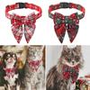 Fashion Safety Buckle Adjustable Pet Bowknot Christmas Dog Bows Cat Kitten Collar Dog Bell