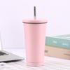 500/750ml Stainless Steel Mug with Straw Reusable Flask Metal Coffee Milk Water Bottle Office Portable Large Capacity Thermos