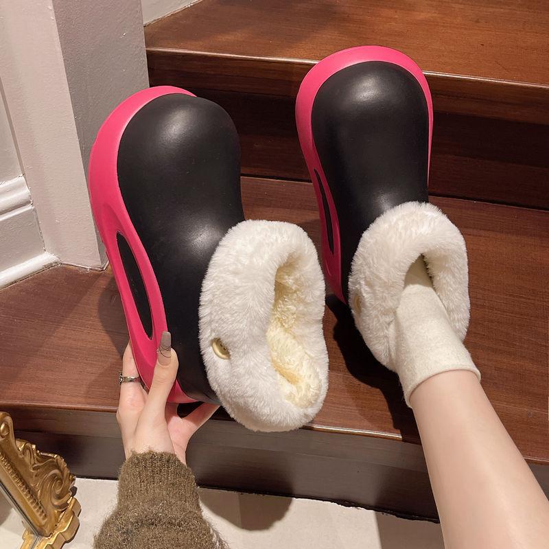 Cute Round Toe Platform Color Blocking Ladies Shoes Sale Designer Luxury Winter 2025 Novelty Fashion Plush Women's Snow Boots