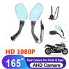 Мотоциклетный видеорегистратор Dash Cam 1080P Водонепроницаемый Двойной Объектив Зеркало Камера Переднего и Заднего Вида 165 Градусов Широкоугольный Видеорегистратор Действия