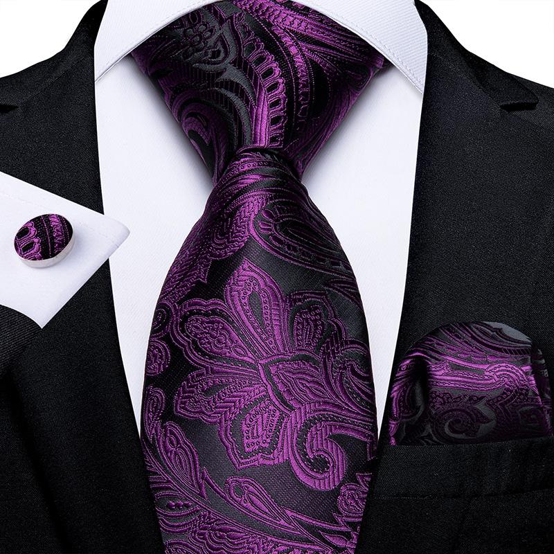2025 Luxury Mens Necktie Set Business Tie Silk Hanky Cufflinks Set