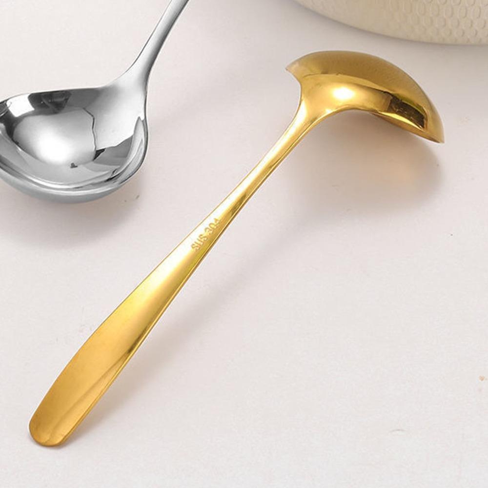 2Pcs Deep Curved Spoon Metal Ladle Rustless Steel Serving Spoon Food Spoon Food Distribution