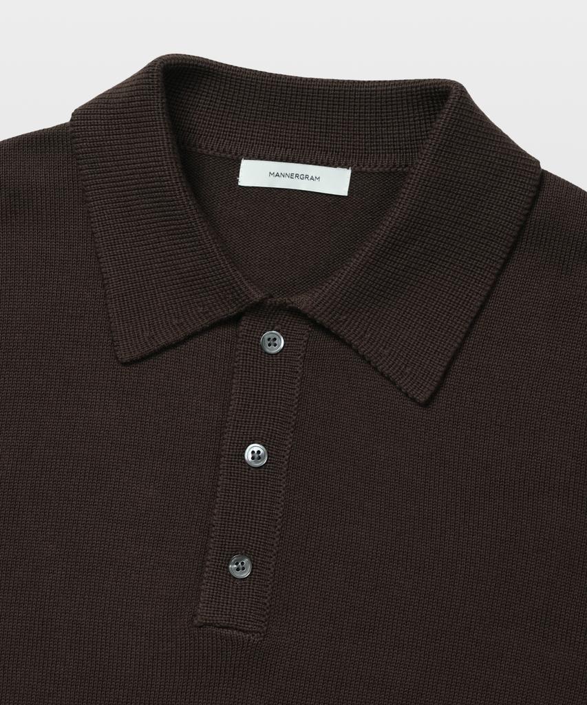 MANNERGRAM 100% Soft Cotton 3-Ply Polo Short Sleeve Knit Brown