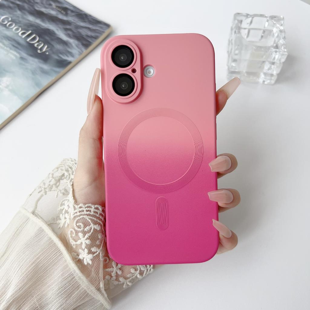 Всесторонняя защита от падений для iPhone 16, Apple 15plus, двухцветный градиентный магнитный чехол для телефона 14promax