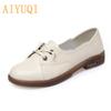 Women Shoes Low-heel Spring Round Head Non-slip Casual  Loafers Female Large Size  Lace-up Shoes Ladies
