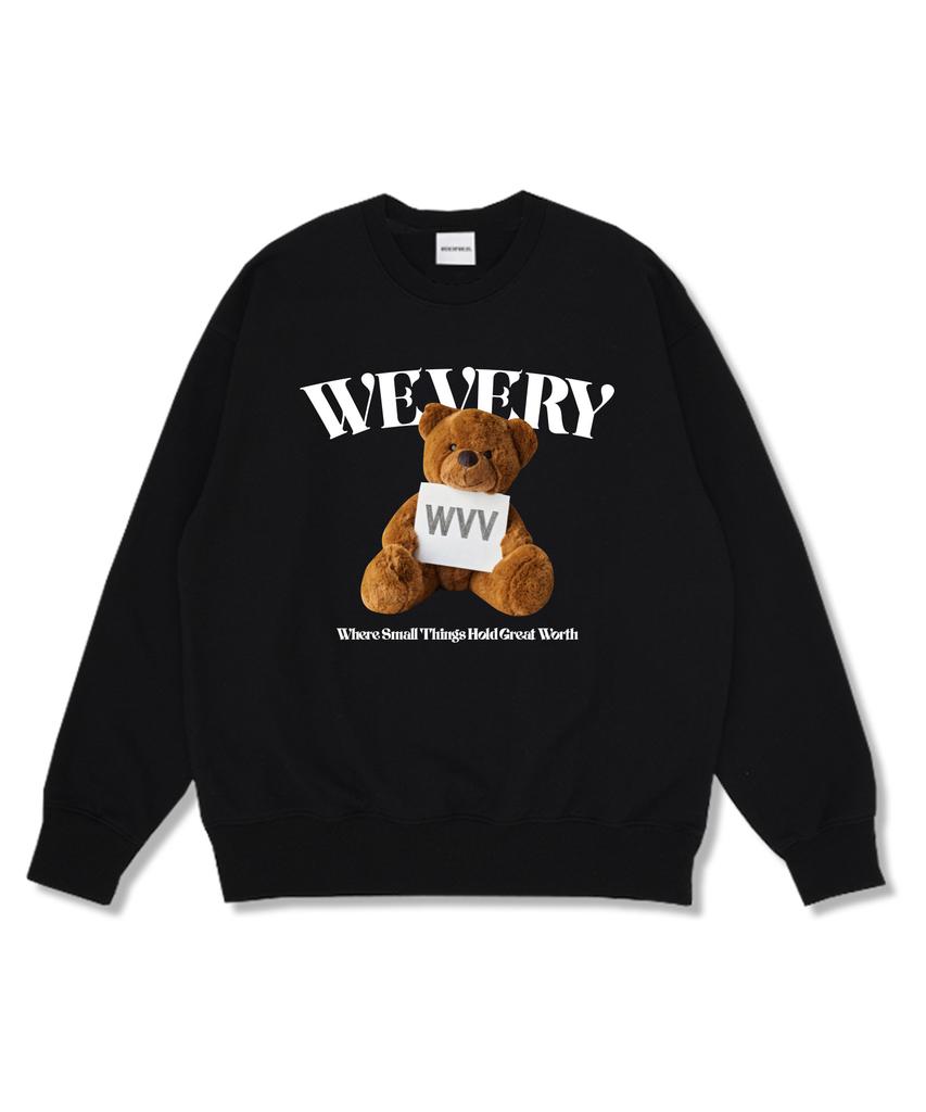 Wibelibellyu Wvv Медведь Оверсайз Специальная Двусторонняя Толстовка Черная