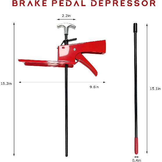 Brake Pedal Depressor Tool, 30 Inch Adjustable Vehicle Accelerator Clutch Pedal Depressor, Anti-Slip Pedals Depressing Tool Shaft Extender for Car