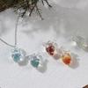 Handmade Transparent Heart Pendant Necklace Silver Chain Coloured Glaze Chain Choker  Gift
