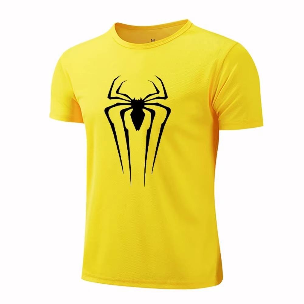 Летняя мужская футболка с принтом, круглым вырезом и короткими рукавами, дышащая, быстросохнущая спортивная футболка для бега на открытом воздухе, повседневные уличные топы