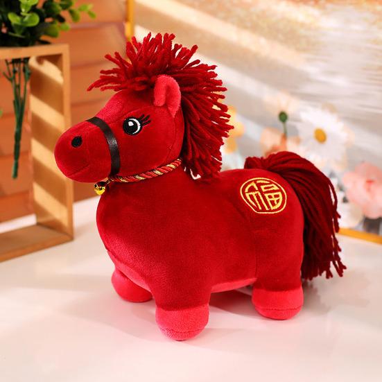 Плюшевая кукла Тема животные Изысканное мастерство Очаровательная плюшевая игрушка в форме лошади Украшение для новогодней вечеринки 2026