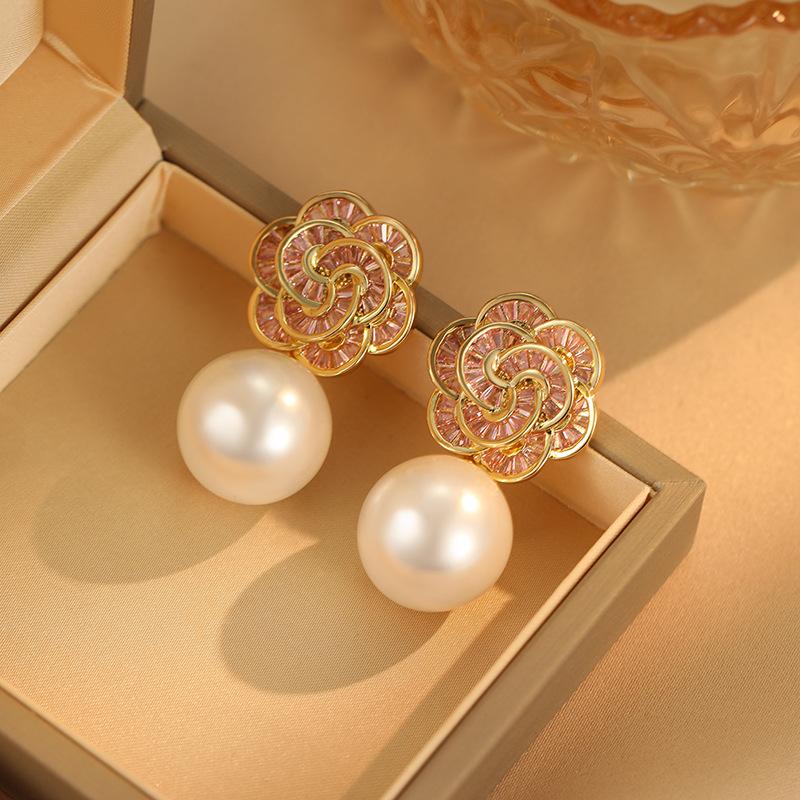 Простые атмосферные серьги-пусеты с жемчугом, круглые, персонализированные, большие, как у знаменитостей, атмосферные, с крупным жемчугом, интернет-знаменитость