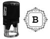 Printtoo R-40 Square Swirl Border B Alphabet Monogram Initial Self Inking Rubber Stamp Office