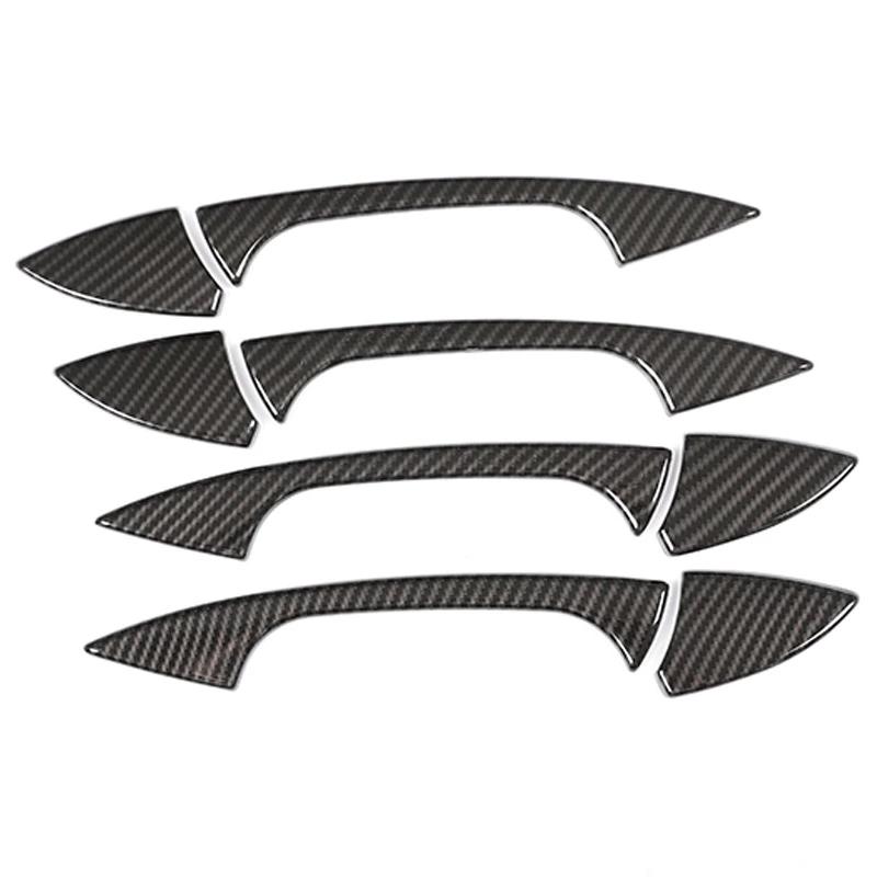 4 х углеродного волокна ABS хромированная отделка дверной ручки автомобиля для Mercedes Benz A GLK GL ML C Class W204 X204 W176 с логотипом автомобиля