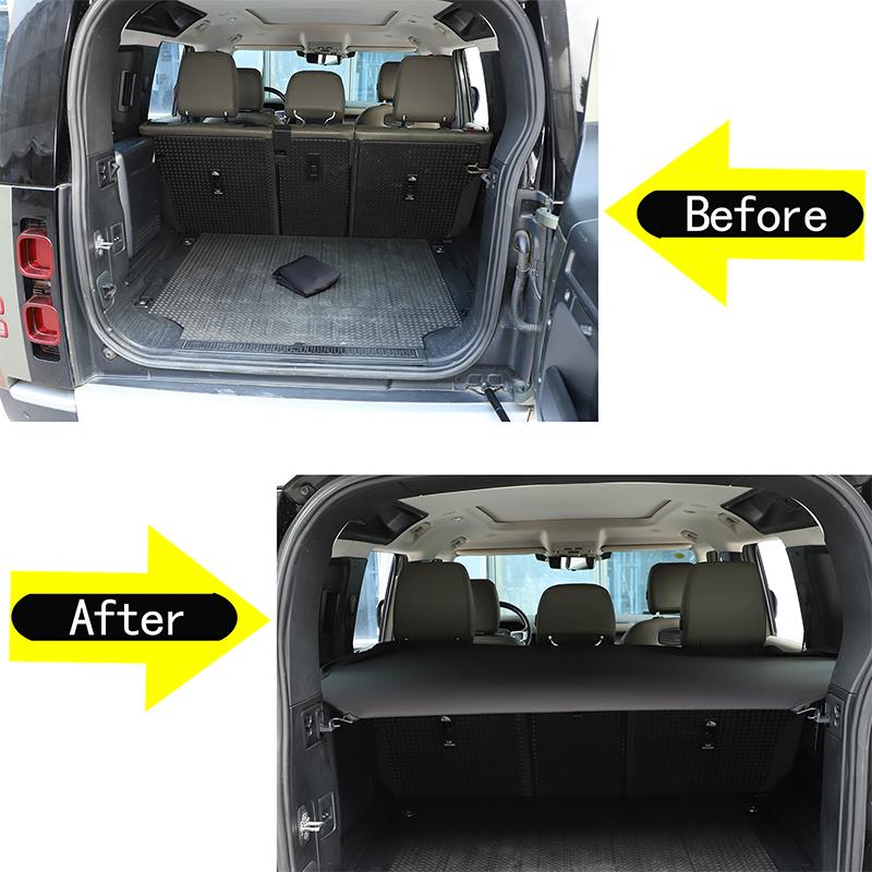 Trunk Cargo Shade Cover For 2020-2025 Land Rover Defender 110 Car Trunk Shielding Shade Cargo Luggage Security Cover Accessories XS7