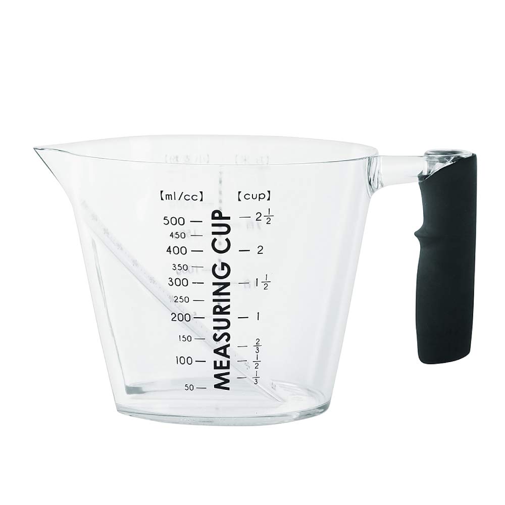 Measuring Cup 500ml nikii Clear Made in Japan Heat Resistant Microwave Safe Dishwasher Safe with Visible Measurement Markings from Top &NE NIM-168