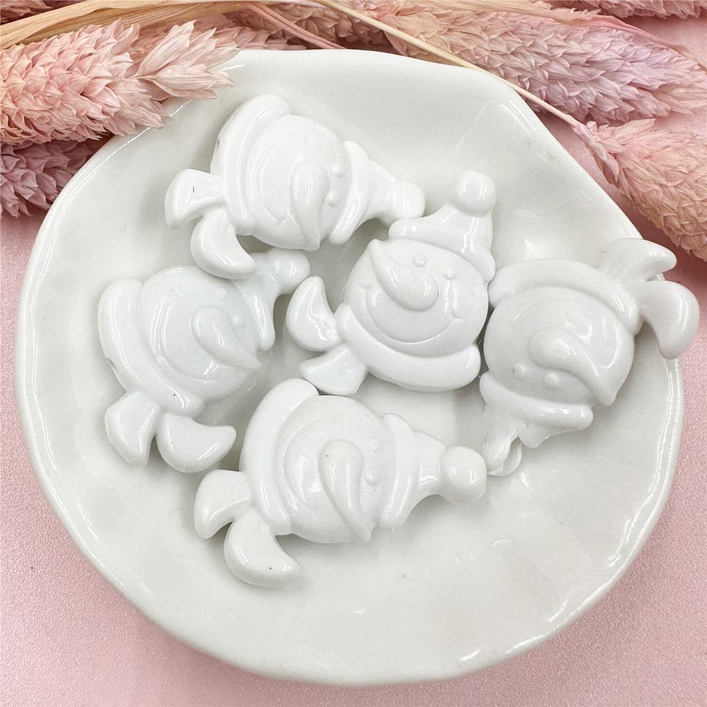 5 шт. акриловые бусины снеговика, аксессуары, материалы из бисера, 23,5*32 мм, рождественский сплошной цвет для изготовления браслетов, сережек, ювелирных изделий, ювелирных изделий своими руками, аксессуары