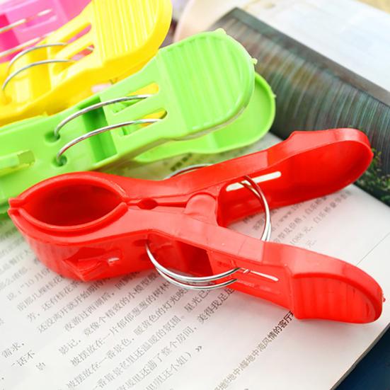 4 Pcs Plastic Bright Color Large Towel Pegs Clips Quilt Clothes Drying Tool Clip