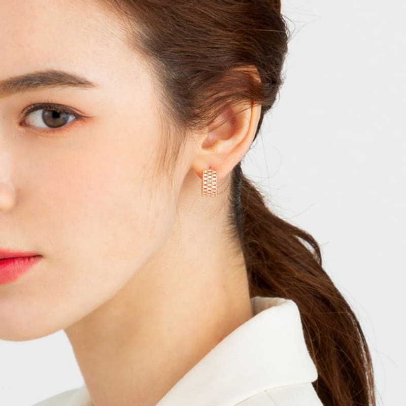Серьги-гвоздики 14K с кубическим цирконием от ELLE Jewelry (Золотая булавка) ELGPEE312