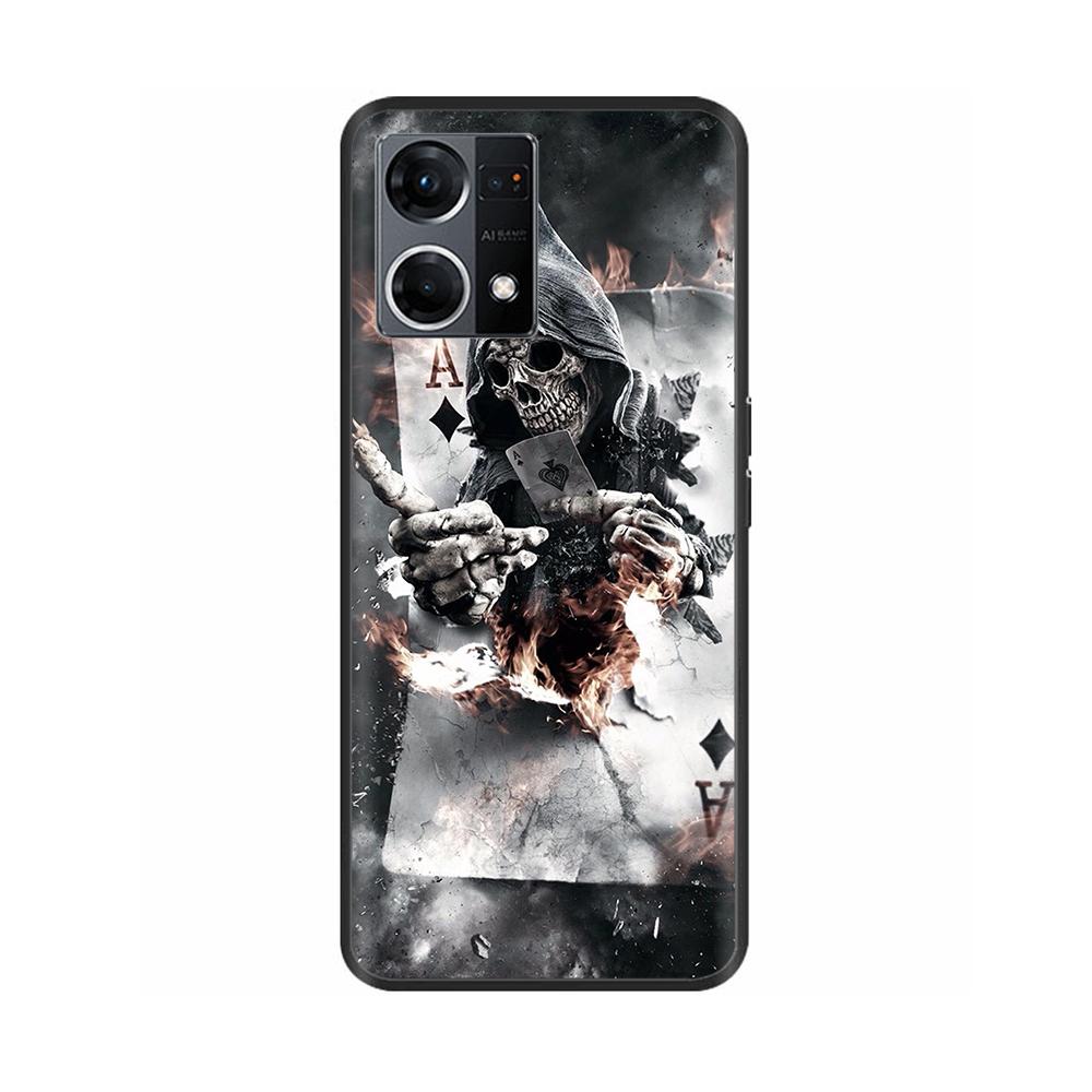 Чехол для Oppo Reno7 4G Чехол Reno7 Силиконовый Мягкий Ударопрочный ТПУ Задние крышки для OPPO F21 Pro Reno 7 4G Чехол Черный Бампер Fundas