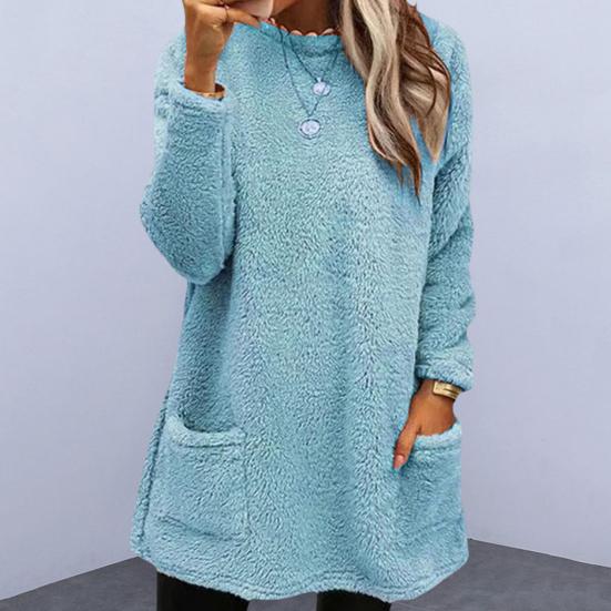 Стильная женская флисовая дубленка с карманом средней длины, утолщенная однотонная теплая зимняя верхняя одежда с капюшоном