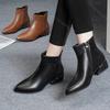 Fashion Comemore 2025 Autumn Winter New Short Boots Female Pointed Toe Side Zip Ankle Boots for Women Casual Thick Heeled Ladies Botines