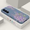 Мягкий матовый чехол с цветочным принтом для Samsung S25 Ultra S24 FE S23 A56 A36 A16 A55 S26 A17 A37 A57 5G, с ремешком, ударопрочный силиконовый тонкий корпус для телефона