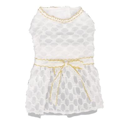 Платье для собаки-принцессы Милое Мягкое Эластичное Легкое Дышащее Платье с бантом для щенка для питомца Белое