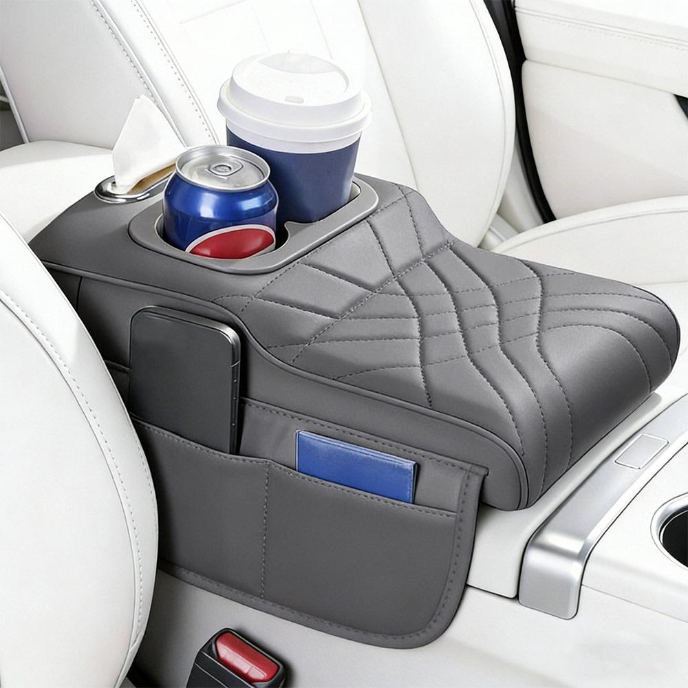 with Cup Holder Tissue Box Armrest Pad Height Increasing Car Organizer for Car Universal