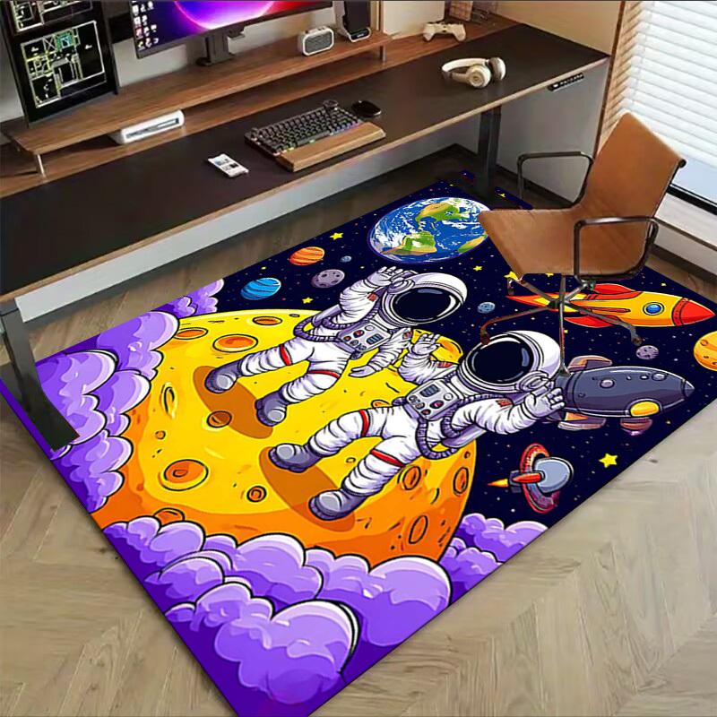 1PC space explorer space rocket Anti-slip carpet, suitable for Office, bedroomand playrooms. It can also be used as a sofa footrest cover-W79