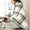 Lazy Plaid Wearable Blanket Fleece-lined Thicken Home Shawl Blanket Soft Warm Casual Office Blanket Winter
