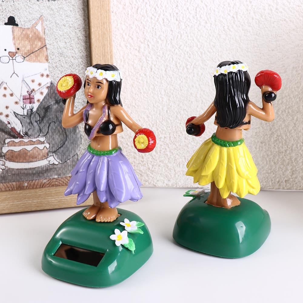 Toy Swinging Bobble Shaking Head Doll Dancing Hula Girl Solar Swinging Doll Swinging Hawaiian Girl