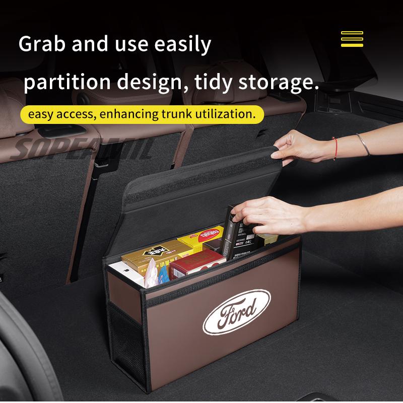 Car Trunk Storage Box Foldable Stowing Tidying Bag For Ford Fusion Kuga Mustang Ecosport Puma Mondeo Fiesta Focus EDGE Explorer cv20