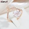 Kinel Rose Gold Color Flower Shape Women's Ring Adjustable