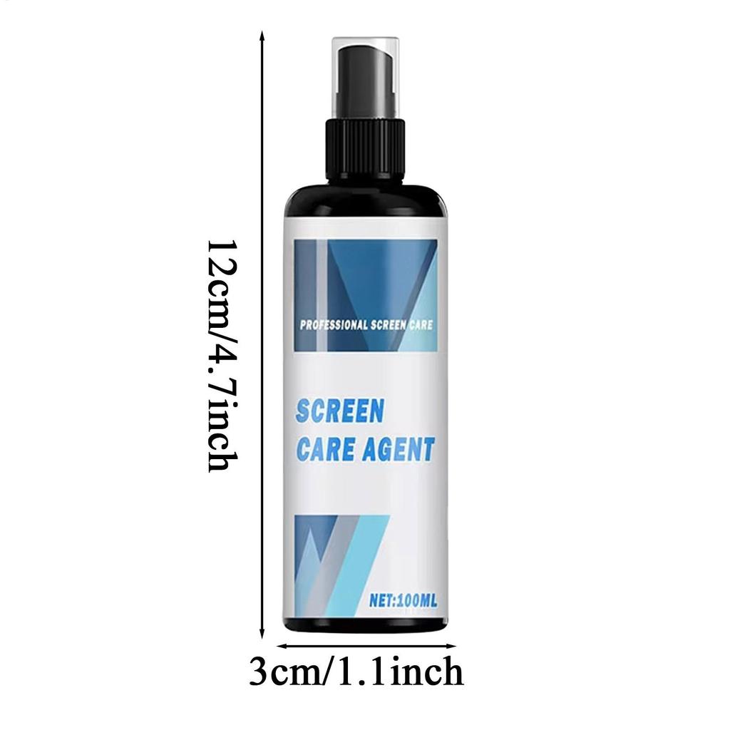 100ml Anti-Bacterial Screen Cleaner Kit with Microfiber Cloth for Glasses Devices, Anti-Fog & Streak-Free