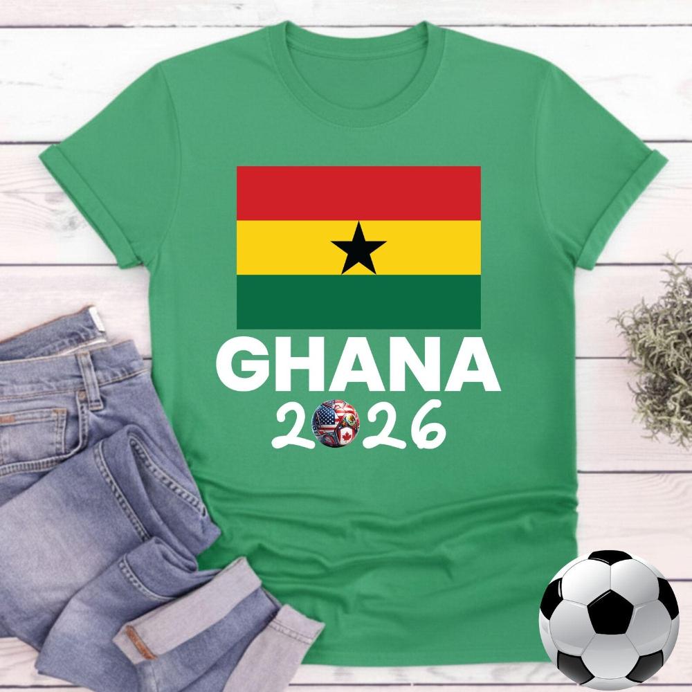 Ghana 2026 Flag TShirt Patriotic Supporter Tee Men Women Summer Fashion Crewneck Cotton Tops Soccer Part Supplies Clothing